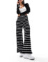 Фото #1 товара New Look stripe wide leg trouser in black