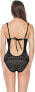 Фото #2 товара Becca by Rebecca Virtue Women's 236498 Black 1 Plunge One Piece Swimsuit Size L
