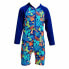 FUNKY TRUNKS Go Slothed UV Long Sleeve Jumpsuit Illustration Blue / Orange, 4 года - фото #4