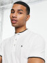 Jack & Jones Essentials grandad polo with tipping in white