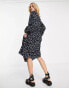 Фото #4 товара Vila long sleeve midi dress in navy print