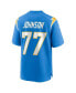 Фото #2 товара Men's Zion Johnson Powder Blue Los Angeles Chargers 2022 NFL Draft First Round Pick Game Jersey