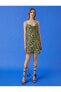 Фото #3 товара Платье женское Koton X - Платье мини с тонкими лямками и глубоким декольте в зебровый рисунок
