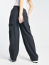 Фото #2 товара Monki tailored cargo trousers in dark grey