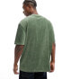 Фото #4 товара ASOS DESIGN relaxed t-shirt in ribbed velour in khaki