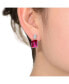 ფოტო #3 პროდუქტის Sterling Silver White Gold Plated Clear and Colored Cubic Zirconia Two-Stone Drop Earrings