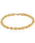 ფოტო #1 პროდუქტის Men's Glitter Rope Bracelet in 10k Gold