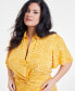 Фото #3 товара Trendy Plus Size Cropped Knot-Hem Top, Created for Macy's