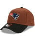 Фото #3 товара Men's Brown, Black New England Patriots Harvest A-Frame Super Bowl XXXVI 9FORTY Adjustable Hat