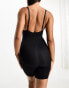 Фото #2 товара Hunkemoller seamless medium contouring thigh slimmer short bodysuit in black