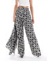 Фото #8 товара Y.A.S satin trouser co-ord in mono print