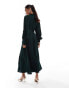 Фото #2 товара Vila Bridesmaid satin wrap maxi dress in green