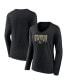 ფოტო #1 პროდუქტის Women's Black Distressed Colorado Buffaloes Rocky Mountains Long Sleeve V-Neck T-shirt