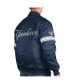 ფოტო #2 პროდუქტის Men's Navy New York Yankees Pick and Roll Satin Varsity Full-Snap Jacket