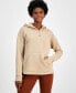 Women's Relaxed Quilted Quarter-Zip Sweater, Created for Macy's Organic Sand, S - фото #1