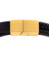 ფოტო #4 პროდუქტის Men's Multirow Black Fiber Bracelet in Gold-Tone Ion-Plated Stainless Steel