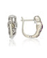 Фото #2 товара Pink Sapphire & Lab-Grown White Sapphire Curvy Frame Huggie Hoop Earrings in Sterling Silver by Suzy Levian