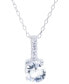 Фото #3 товара Giani Bernini fine Crystal Round Halo Pendant With 18" Chain in Sterling Silver