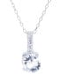 Фото #3 товара Giani Bernini fine Crystal Round Halo Pendant With 18" Chain in Sterling Silver