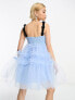 Фото #2 товара Dream Sister Jane corsage strap tulle mini dress in baby blue