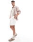 ASOS DESIGN wide linen shorts in white