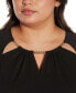 ფოტო #4 პროდუქტის Black Label Plus Size Cutout Detail Knit Top