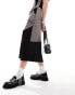 Reclaimed Vintage spliced midi skirt in grey and black