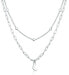 Stylish double silver necklace Moon SVLN0413X610050