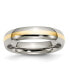 Titanium Polished with 14k Gold Inlay Wedding Band Ring