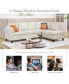 Фото #9 товара 97.2" Modern Linen Fabric Sofa, L-Shaped Couch With Chaise Lounge, Sectional Sofa With One