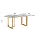 Luxurious Faux Marble Dining Table, 70.9"L x 35.4"W, for 6-8