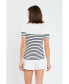 Фото #2 товара Women's Stripe Fitted Knit Top
