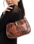 French Connection faux snakeskin shoulder bag in orange