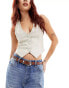 Фото #2 товара ASOS DESIGN waist and hip jeans western belt in tan