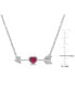 Lab-Grown Ruby (1/3 ct. t.w.) & Lab-Grown White Sapphire Heart & Arrow 18" Pendant Necklace in Sterling Silver