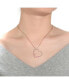 ფოტო #8 პროდუქტის Sterling Silver with Round Cubic Zirconia Thin Open Heart Frame Necklace