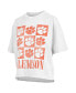 ფოტო #1 პროდუქტის Women's White Distressed Clemson Tigers Motley Crew Andy Waist Length Oversized T-shirt
