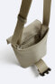 Mini nylon crossbody bag with buckle