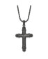 ფოტო #1 პროდუქტის Brushed Metal IP-plated CZ Cross Pendant Box Chain Necklace