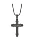 Фото #1 товара Chisel brushed Metal IP-plated CZ Cross Pendant Box Chain Necklace