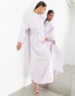 ASOS EDITION satin twist detail long sleeve maxi dress in pale lilac