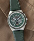 ფოტო #3 პროდუქტის Eco-Drive Men's Chronograph Promaster Skyhawk Green Leather Strap Watch 46mm