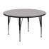 Фото #1 товара 48'' Round Grey Thermal Laminate Activity Table - Height Adjustable Short Legs