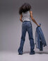 Фото #3 товара Topshop high rise straight Kort jeans with spilt in mid blue