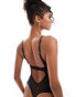 Фото #4 товара KBX plunge non-padded underwired mesh body in black