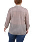 ფოტო #2 პროდუქტის Plus Size Long Roll Tab Sleeve Burnout Knit Top