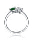 ფოტო #2 პროდუქტის Sterling Silver Cubic Zirconia Two-Stone Heart Promise Ring