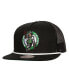 Фото #1 товара Mitchell Ness Men's Black Boston Celtics Roper Meshback Trucker Snapback Hat