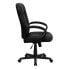 Фото #1 товара Mid-Back Black Leather Swivel Task Chair With Arms