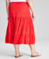 ფოტო #2 პროდუქტის Plus Size Pull-On Tiered Midi Skirt